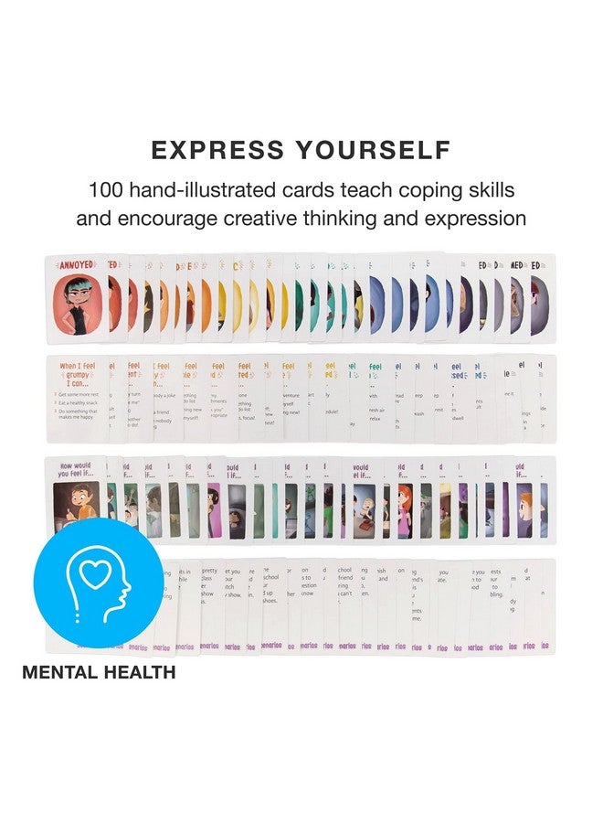 Brybelly Feelings In A Flash Emotional Intelligence Flashcard Game Toddlers & Special Needs Children Teaching Empathy Activities Coping & Social Skills 50 Scenario Cards 50 Reaction Faces  - Image 2