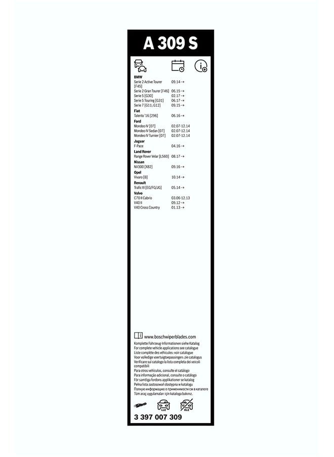 BOSCH - A309S OE Specialty AeroTwin Car Wipers Set 26-19 Inches - Image 1