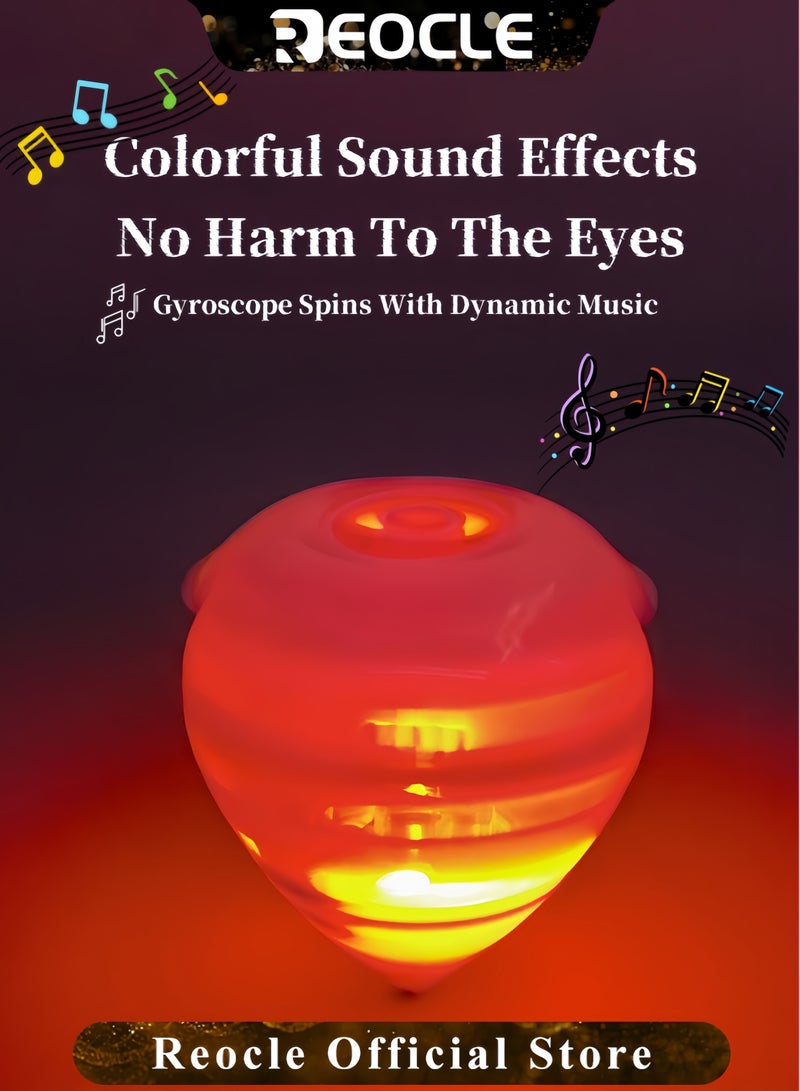 REOCLE 1PC Outdoor Children Cartoon Strawberry Gyroscope Toy Flashing Music Strawberry Spinning Top Pressure Relief Toy for Kids Boys and Girls - Image 5