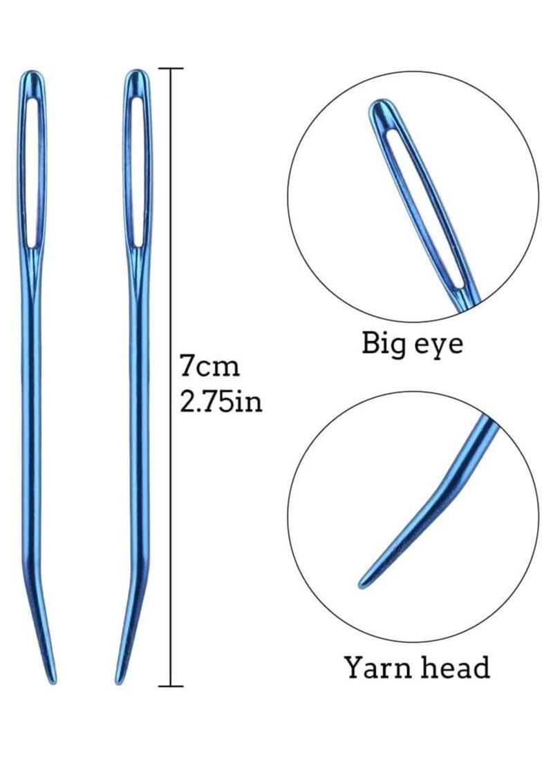 Sewing Knitting Needles, Large Eyes Blunt Yarn Needles Knitting Darning Needles Bent Tip Tapestry Needles for Craft Sewing (9 pcs) - Image 3