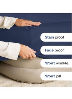 Donetella 360°Elasticated Fitted Sheet Set 1-Piece King Blue  - Image 4