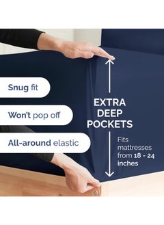 Donetella 360°Elasticated Fitted Sheet Set 1-Piece King Blue  - Image 3