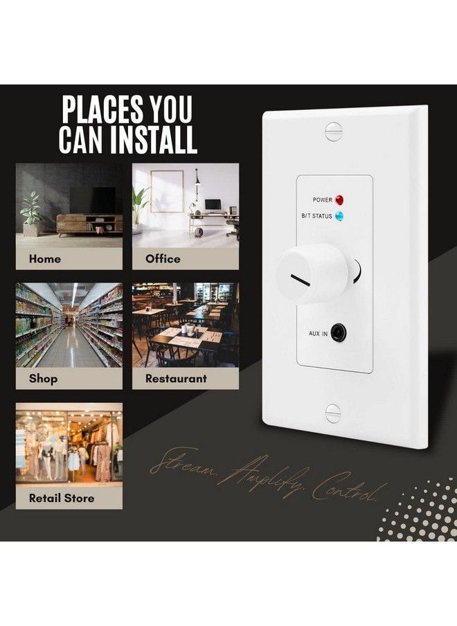TNP Products - Tnp Wireless Bluetooth Audio Receiver Wall Plate Mount Bt 5.0 Aptx Music Streaming Adapter 4 Speakers 120W Stereo Amplifier Audio Volume Control 3.5Mm Aux Input For Sound Speaker Systems Integration - Image 1