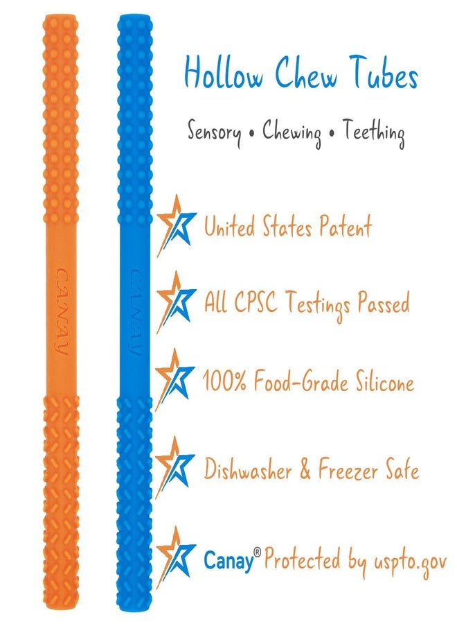 CANAY Hollow Chew Tubes Sensory Chew Toys for Autistic Children(2 Pack), Alt. to Chew Necklaces for Sensory Kids, Teething, Oral Motor Stimulation, ADHD, SPD - Image 2