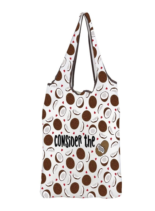 MBMSO Consider the Coconuts Gifts for Beach Lovers You're Welcome Hawaiian Reusable Grocery Bag Fruit Print Fold Shopping Bag (Coconut F-Bag) - Image 1