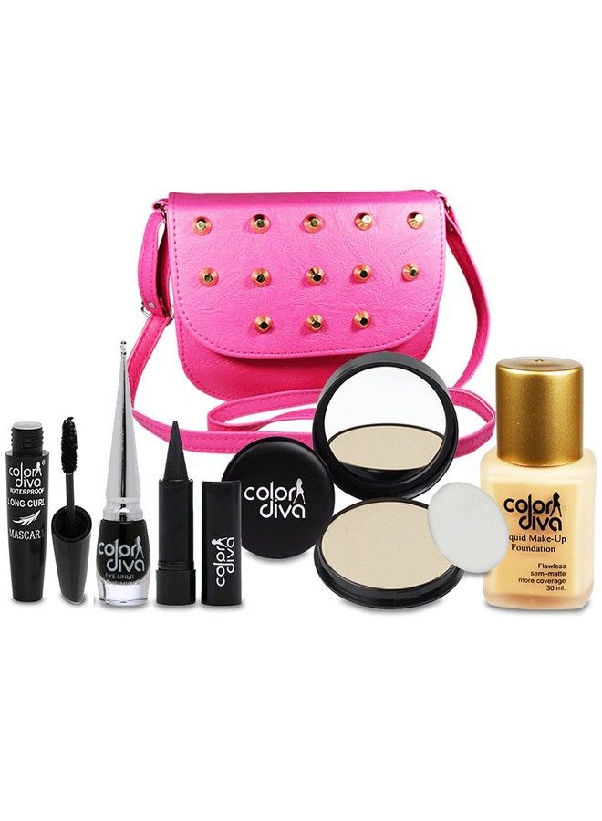 Color Diva Special For Beautiful Gilrs Makeup Combo Set With Stylish Sling Hand Bag Pack Of 6 Gc547 - Image 1