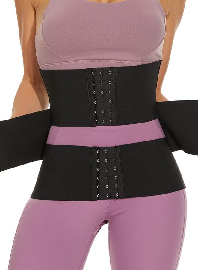 SYOSI Waist Trainer Underbust 3 Segmented Corsets Body Shaper Sport Corset Belt With 3 Steel Bones and Hook And Eye Black for Women Latex Underbust Waist Corsets Cincher Hourglass Shapewear Body Shaper M - Image 1