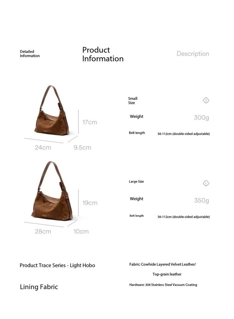 Songmont Under Songmont Mountain, there is a series of casual hobo bags with a trace of pine, made of suede, with an underarm strap, suitable for commuting, and shaped like a dumpling. They are perfect for women in autumn and winter. - Image 3