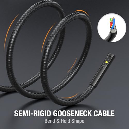 Teslong Triple Lens Borescope Inspection Camera, Teslong Professional Endoscope with Light, Digital Video Scope Camera, 5" IPS Screen, Waterproof Flexible Cable for Automotive/Home/Wall/Pipe/Car (16.5FT) - Image 3