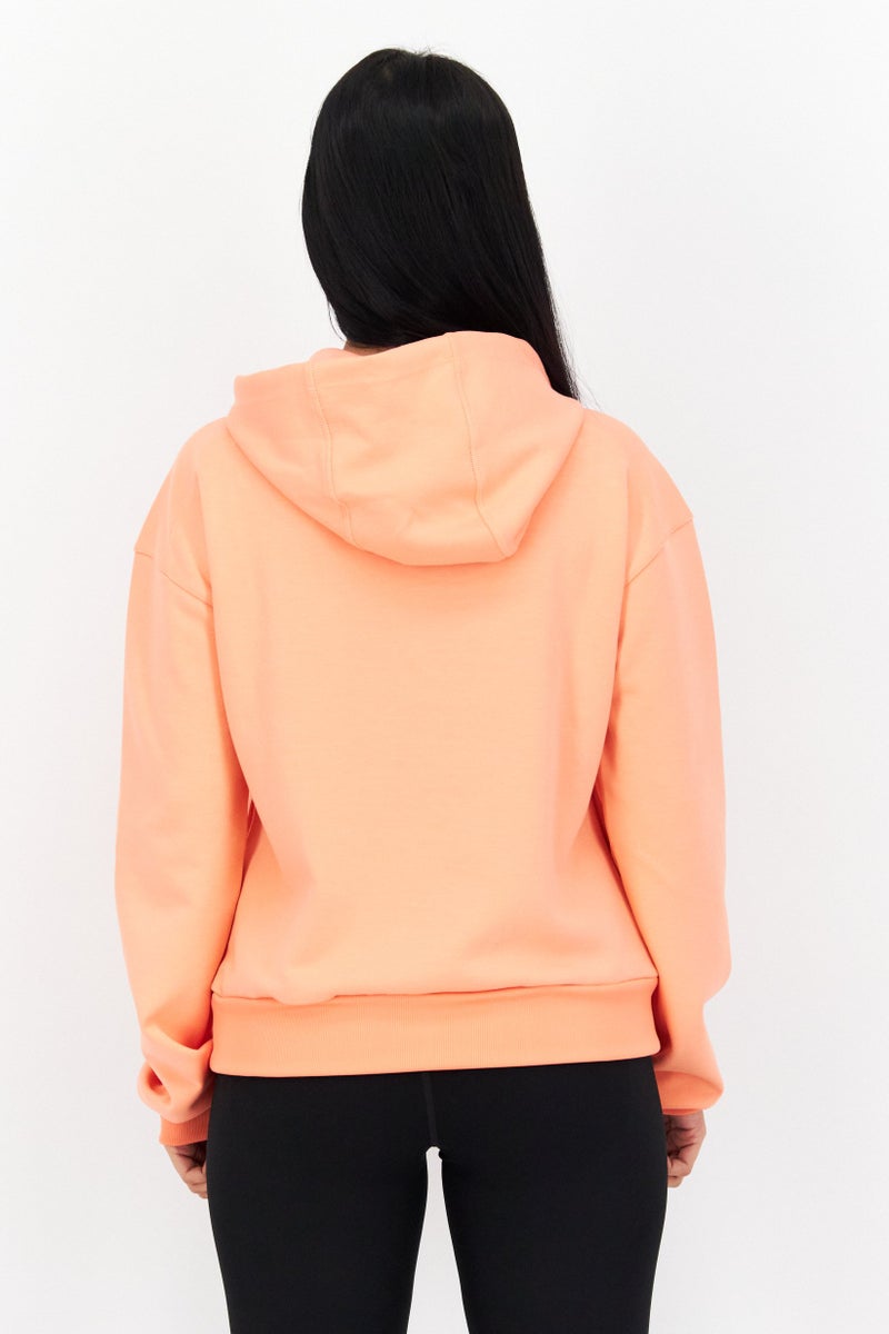 Lyle & Scott هودي بغطاء رأس بشعار العلامة التجارية للنساء بأكمام طويلة، كورال - Image 4