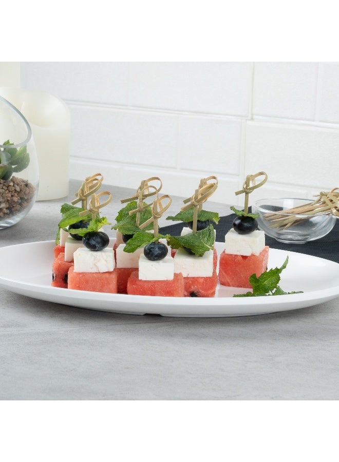 Restaurantware 2.5 Inch Knotted Bamboo Skewers, 1000 Sturdy Disposable Bamboo Food Picks - Sturdy, Looped Knot, Bamboo Appetizer Picks, Sustainable, For Serving Appetizers and Cocktail Garnishes - Image 4