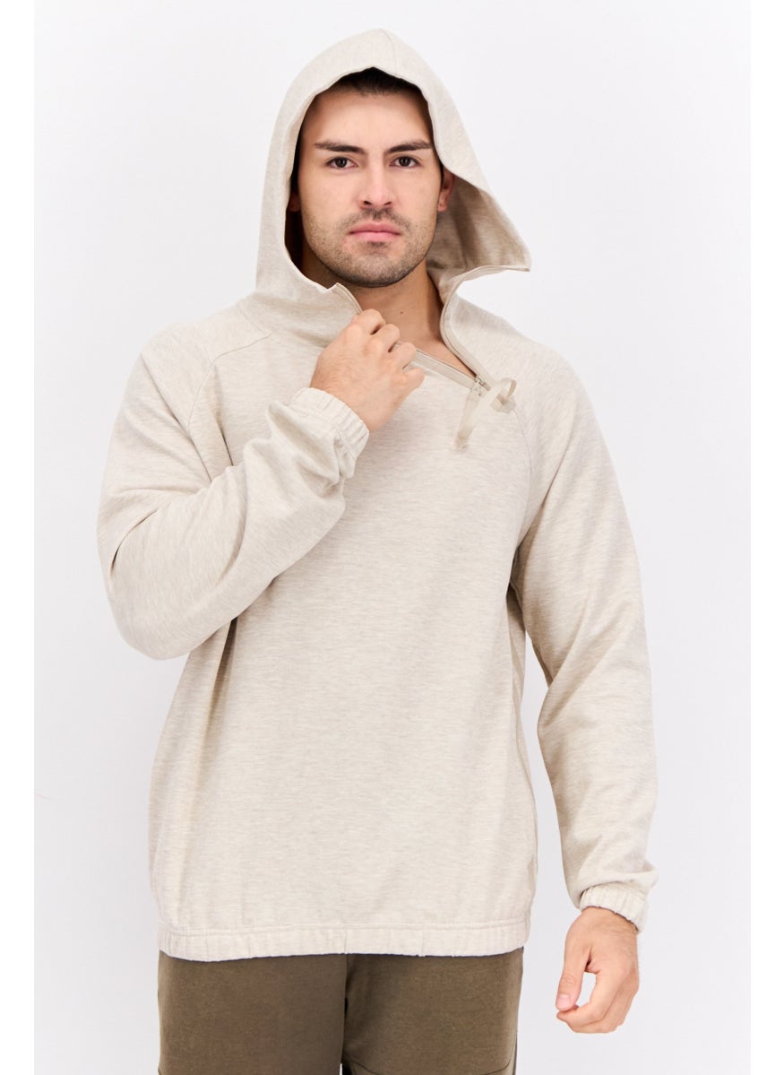 adidas Originals Men Sportswear Fit Long Sleeves Outdoor Sweatshirt, Beige  - Image 1