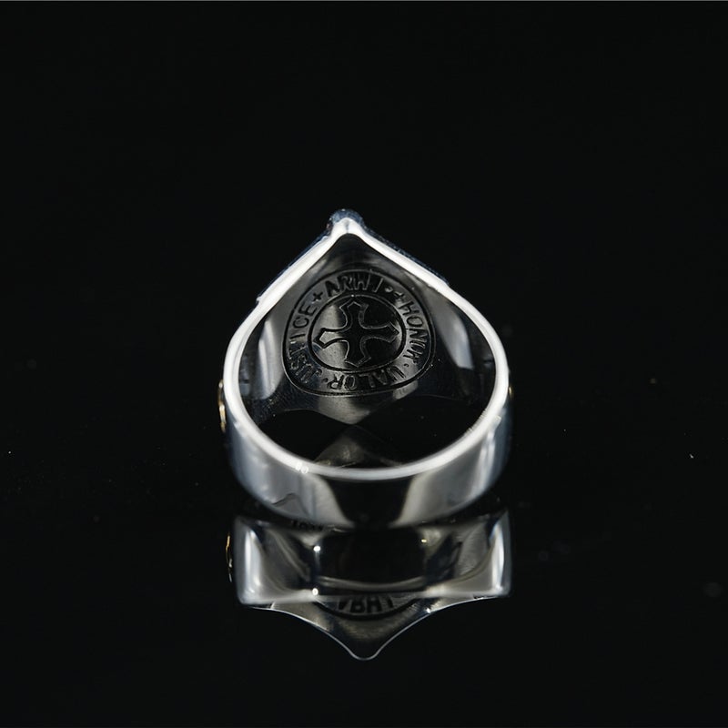 Popular Cross Flower Shield Ring Boys Exaggerated Domineering All-Match Titanium Steel Non-Fading Personalized Accessories - Image 5