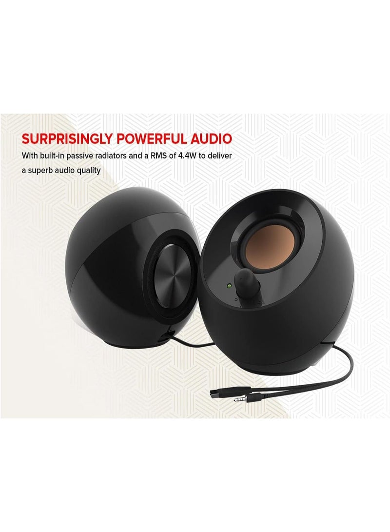 Creative Pebble 2.0 USB Powered Desktop Speakers Black for PC and Laptop with Enhanced Bass and Far Field Drivers - Image 5