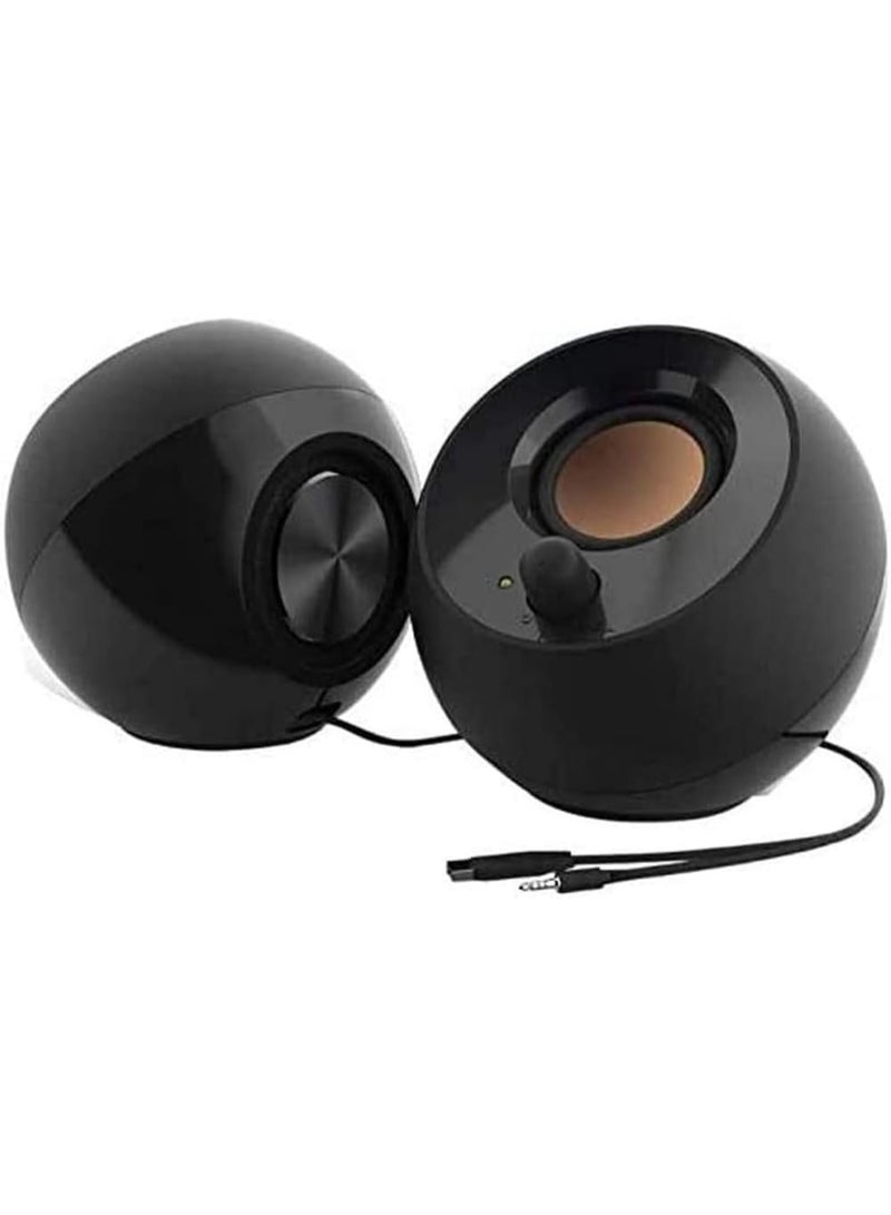 Creative Pebble 2.0 USB Powered Desktop Speakers Black for PC and Laptop with Enhanced Bass and Far Field Drivers - Image 1
