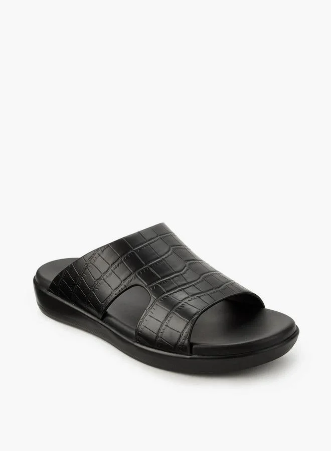 Le Confort BLACK Men Textured Comfort Slide Sandals for Men | Best Price UAE
