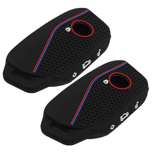 KAKUPPA 2PCS Silicone Key Fob Cover Protective Case Compatible with 2023 2024 2025 2026 X5 X3 X1 X7 Series Automotive Key Protector for Car Owners Black - Image 1