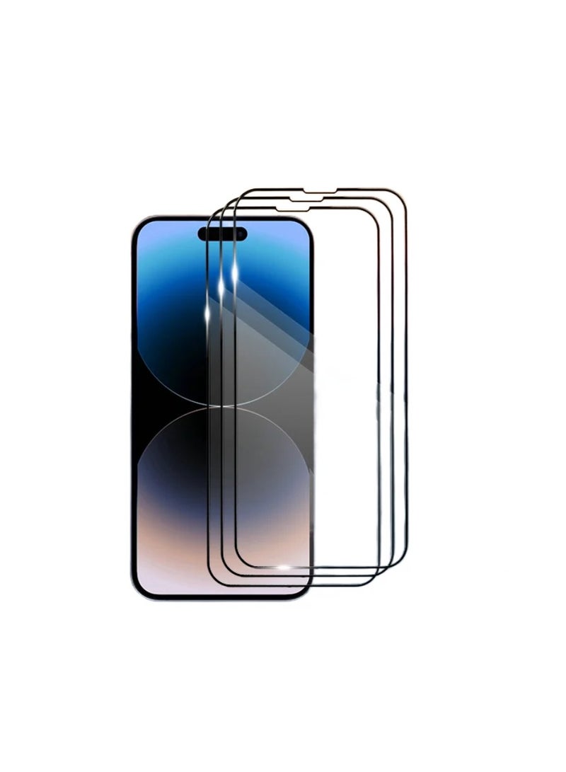 DIGI CORE iPhone Full Coverage Set iPhone 14 Pro Max Screen Protector 3 Pack 6.7 Inch 2.5D Curved Edges With iPhone Camera Lens And Anti-Scratch iPhone Back PVC Clear Sheet (iPhone 14 Pro Max,Gold) - Image 3