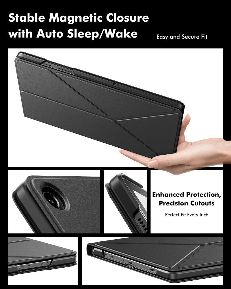INFILAND Case for Samsung Galaxy Tab A11 Plus/A9 Plus 11 Inch 5G, Slim Foldable Book-Style Cover with Horizontal and Vertical Stand (Black, Galaxy Tab A11 Plus) - Image 3
