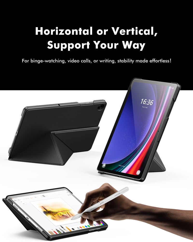 INFILAND Case for Samsung Galaxy Tab A11 Plus/A9 Plus 11 Inch 5G, Slim Foldable Book-Style Cover with Horizontal and Vertical Stand (Black, Galaxy Tab A11 Plus) - Image 4