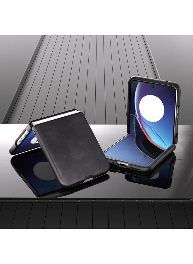 erorex Protective PU Leather Case for Motorola Razr 40 Ultra – Black - Image 2