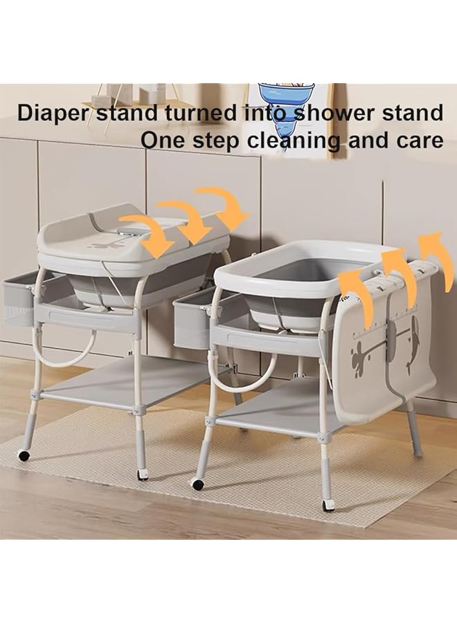 إيروريكس محطة رعاية الطفل متعددة الوظائف مع طاولات تغيير الحفاضات ذات الارتفاع القابل للتعديل وأبازيم الأمان - Image 3