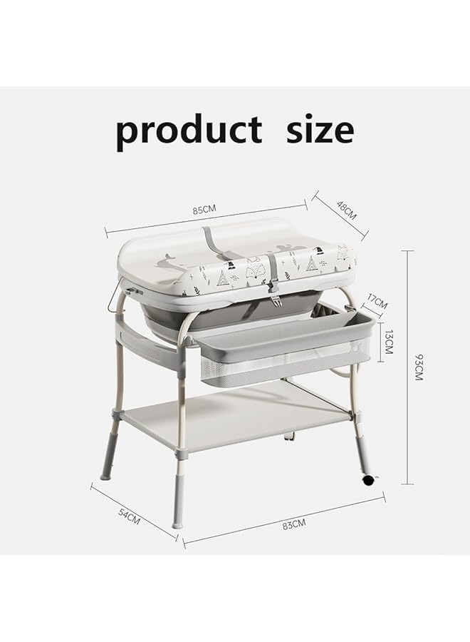 إيروريكس محطة رعاية الطفل متعددة الوظائف مع طاولات تغيير الحفاضات ذات الارتفاع القابل للتعديل وأبازيم الأمان - Image 2