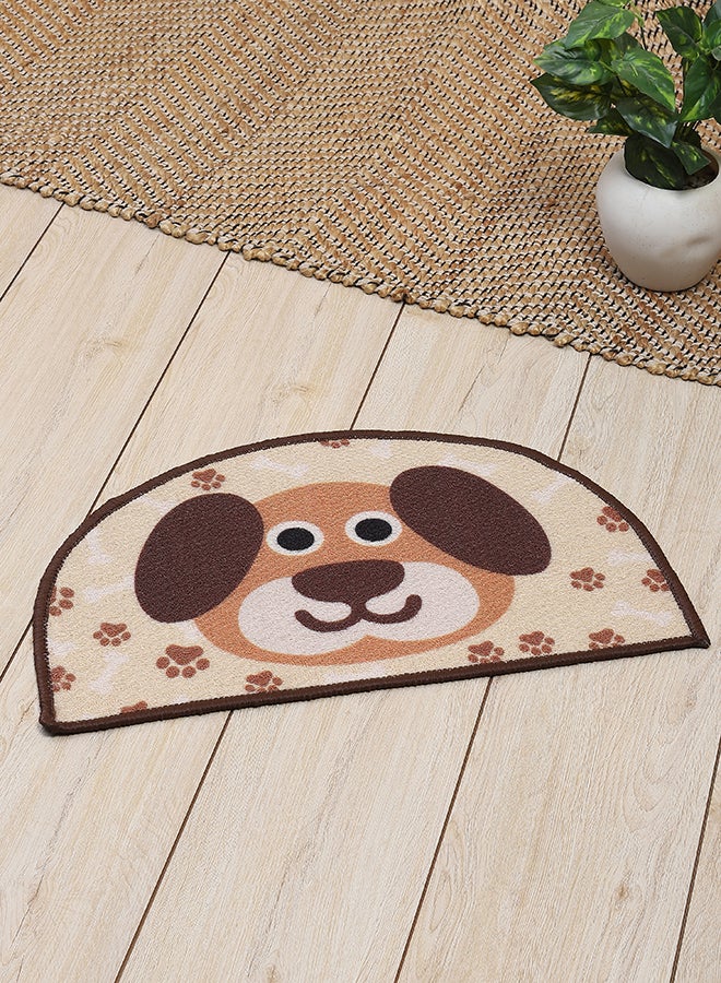 Status Contract Semi Circle/D-Shape Puppy Entrance Floor Door Mats Home Decor Non-Slip Carpet for Bathroom, Bedroom, Balcony, Living Room Washable Dirt Trapper (15 x 23 inch) - Image 1