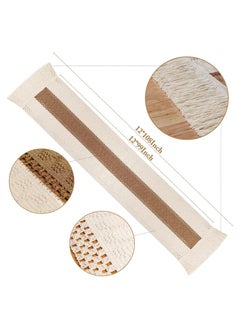 RARELY Rustic Linen Table Runner Long Embroidered with Hand Tassels for Party  - Image 3