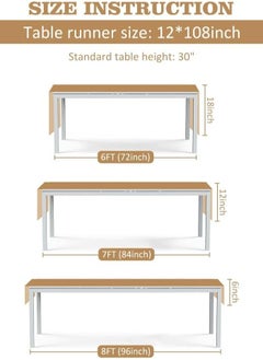 RARELY Rustic Linen Table Runner Long Embroidered with Hand Tassels for Party  - Image 5