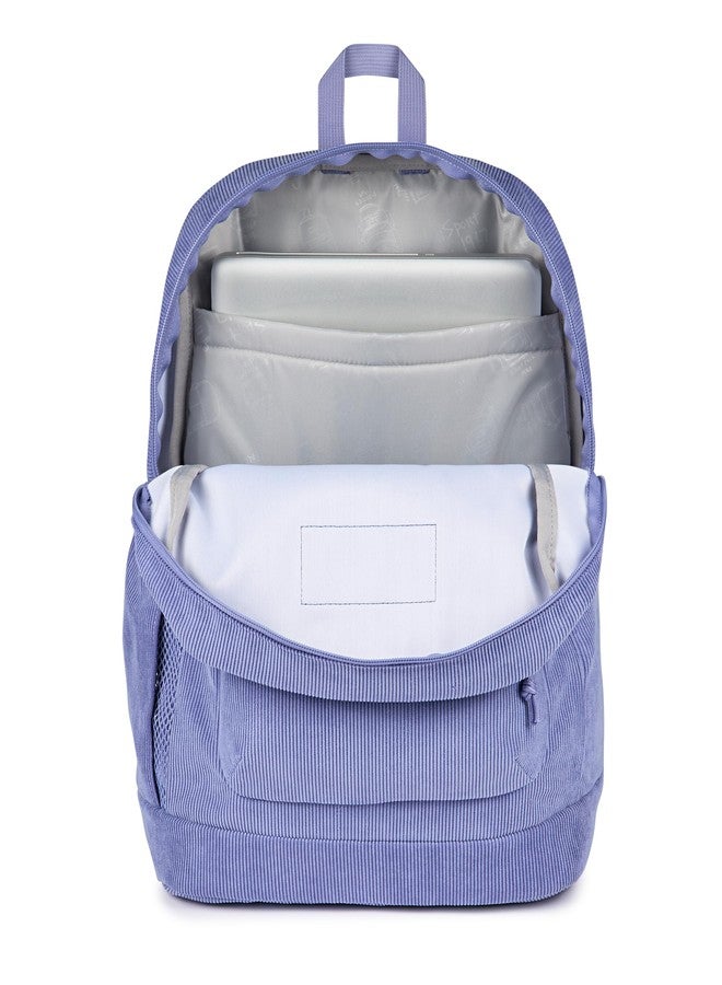 JanSport Cross Town Plus Remix Backpack - Padded Back Panel, Laptop Sleeve, and Front Pocket Organizer, Lavender Ash Corduroy, One Size, Cross Town Plus Remix - Image 3
