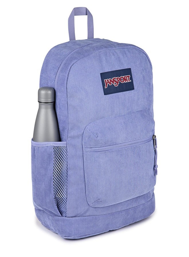 JanSport Cross Town Plus Remix Backpack - Padded Back Panel, Laptop Sleeve, and Front Pocket Organizer, Lavender Ash Corduroy, One Size, Cross Town Plus Remix - Image 2