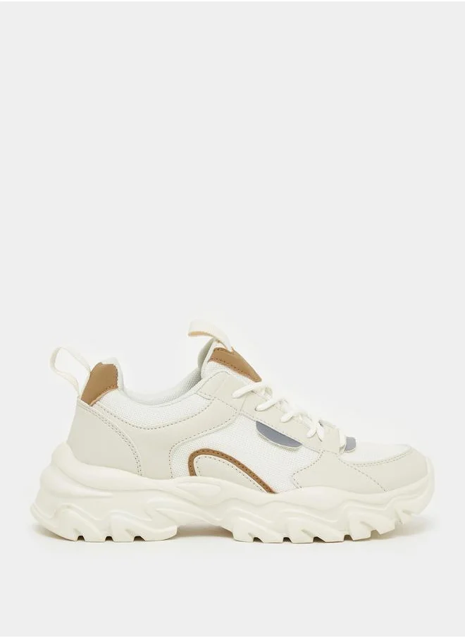 Styli Panelled Mesh Chunky Sole Sneakers