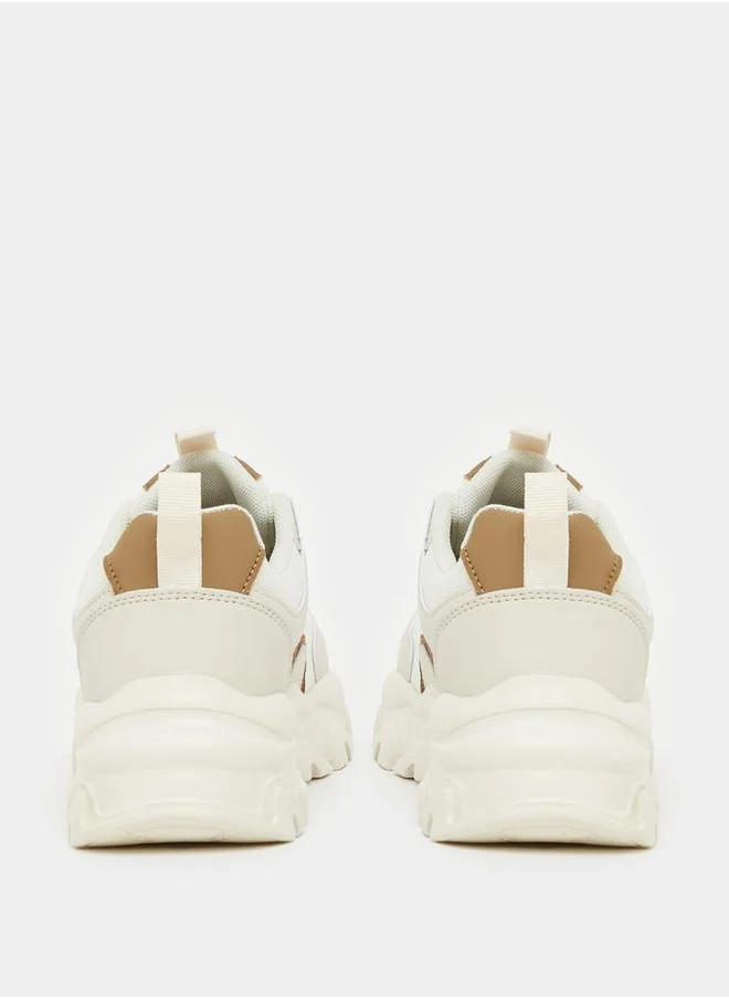 Styli Panelled Mesh Chunky Sole Sneakers