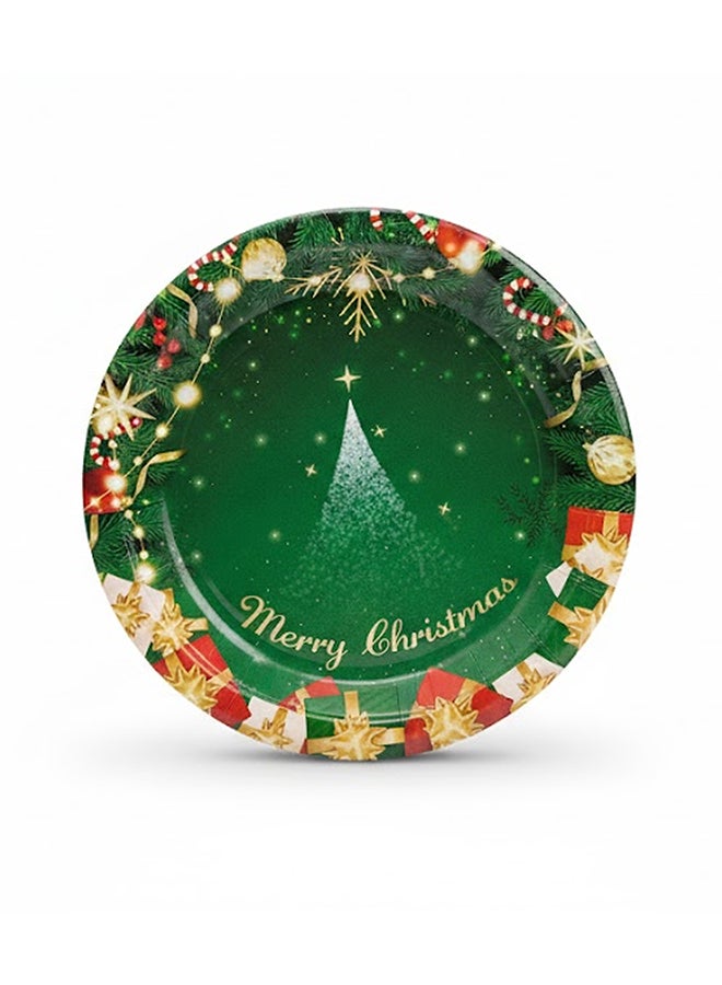 Home Pro طبق عشاء عيد الميلاد القابل للتصرف 7 بوصة 6 قطع أخضر - Image 2