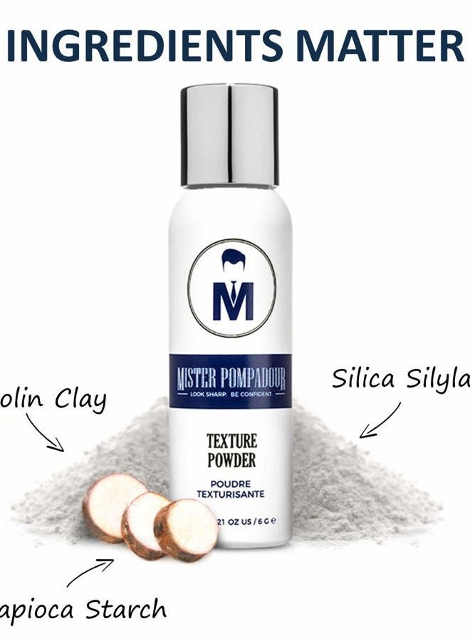 Mister Pompadour Texture Powder | Dry Volumizing Powder for Men and Women | Instant Volume for Fine, Straight, Thin or Thinning Hair | Natural Ingredients | Invisible and Scent Free Hold - Image 2