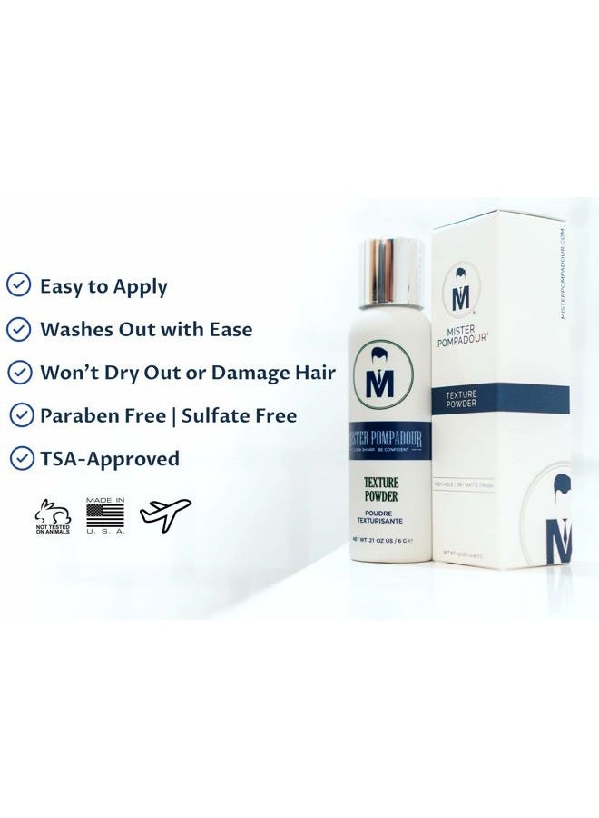 Mister Pompadour Texture Powder | Dry Volumizing Powder for Men and Women | Instant Volume for Fine, Straight, Thin or Thinning Hair | Natural Ingredients | Invisible and Scent Free Hold - Image 4
