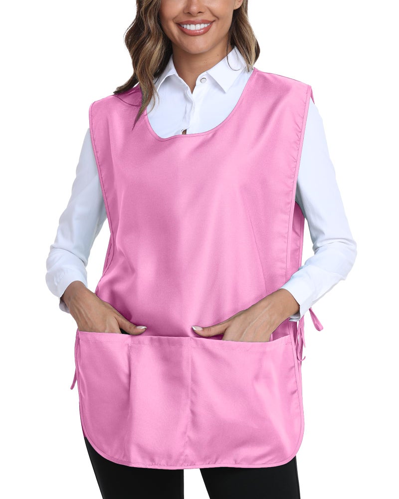 Xeoxarel Unisex Cobbler Apron with 3 Pockets Vest, Universal Apron for Women or Men Pink - Image 1