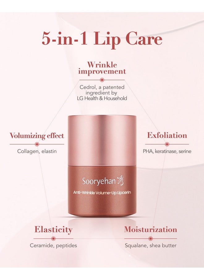 Sooryehan Volume Up Lipcerin (0.5Fl Oz) Agedefying Plumping Hydrating Nourishing Lip Balm Care For Dry Chapped Lips. Korean Skin Care. Peptides Collagen Shea Butter Plantbased Squalane.  - Image 4