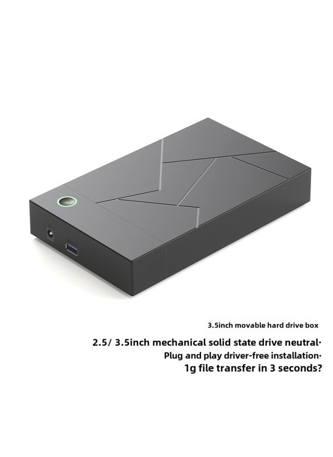 Generic Mobile Hard Disk Box 3.5 Inch External USB3.0 Laptop Type-C Solid-state Hard Disk Box-Color:3.5inch Plastic Hard Drive Box Usb3.1 Interface  - Image 2
