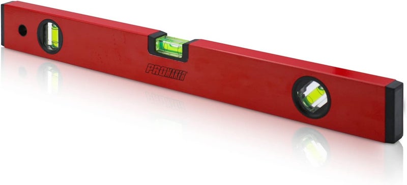 ProMaker 18 inch Level, Magnetic Level with 180° 90° 45° bubbles, Shock Resistant, Aluminum Body, Level Tool with Overhead Viewing for Comfortable read PRO-NV030 - Image 1