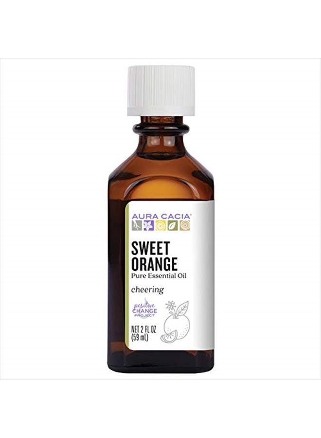 Aura Cacia 100% Pure Sweet Orange Essential Oil | GC/MS Tested for Purity | 60 ml (2 fl. oz.) | Citrus sinensis - Image 1