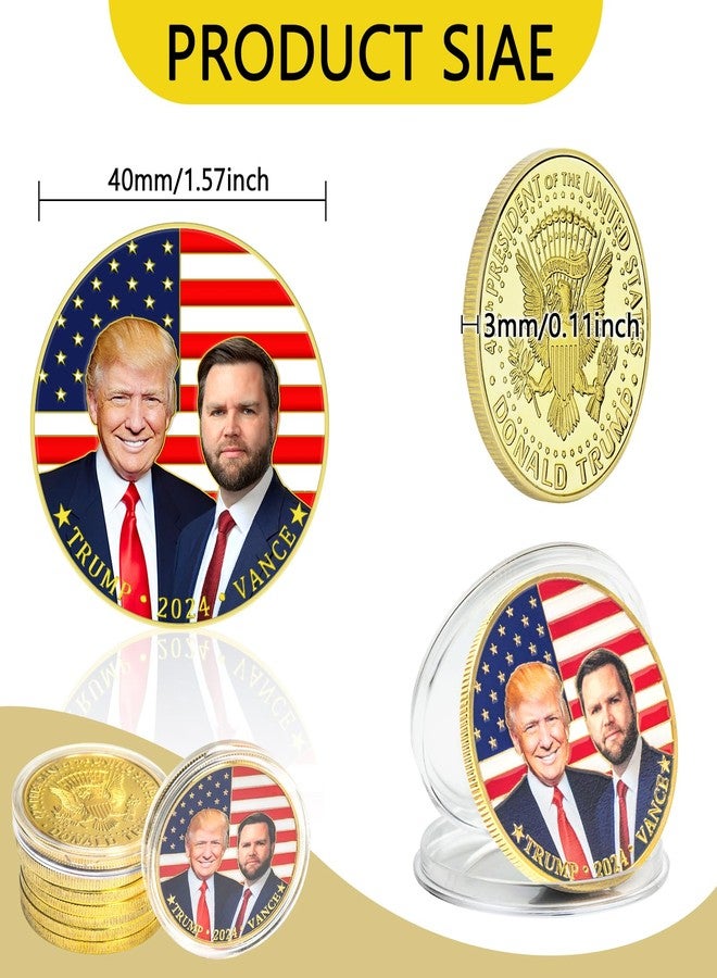 SINBRLAI Trump Vance Challenge Coin, 47th Presidential Commemorative Gold Plated Challenge Coin, Show Your Pride and Support for The Donald Trump's Presidency - Image 2