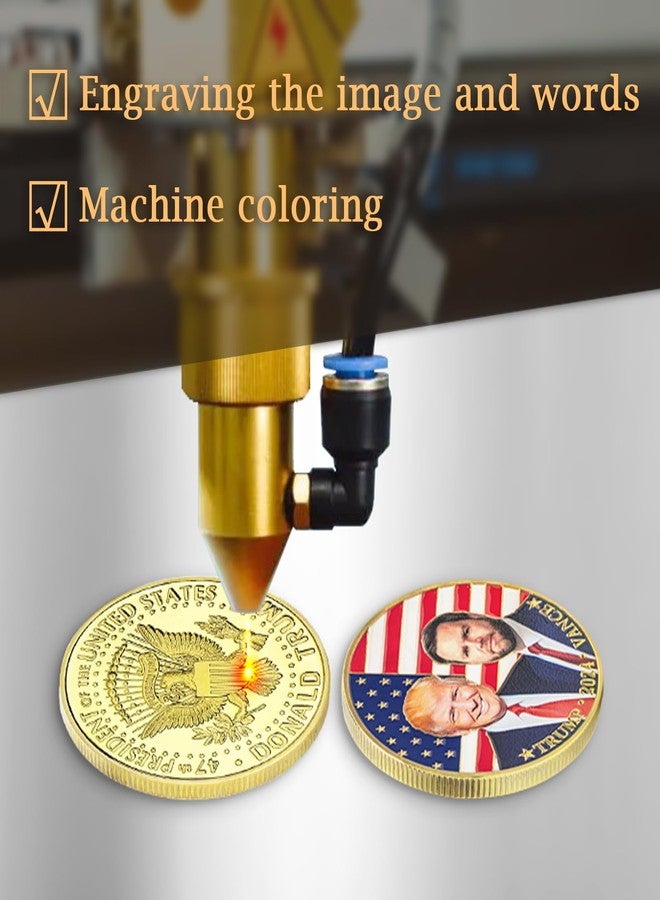 SINBRLAI Trump Vance Challenge Coin, 47th Presidential Commemorative Gold Plated Challenge Coin, Show Your Pride and Support for The Donald Trump's Presidency - Image 3