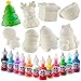 SCS Direct DIY Christmas Party Craft Jumbo Squishies 8 Unique Holiday Designs 12 Fabric Paints Feat a Reindeer Xmas Tree Snowman White Kawaii Scented Squishy Toys Kids Activity Gift 46 - Image 2