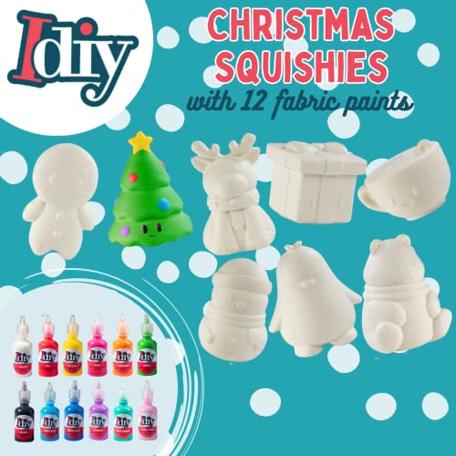 SCS Direct DIY Christmas Party Craft Jumbo Squishies 8 Unique Holiday Designs 12 Fabric Paints Feat a Reindeer Xmas Tree Snowman White Kawaii Scented Squishy Toys Kids Activity Gift 46 - Image 5
