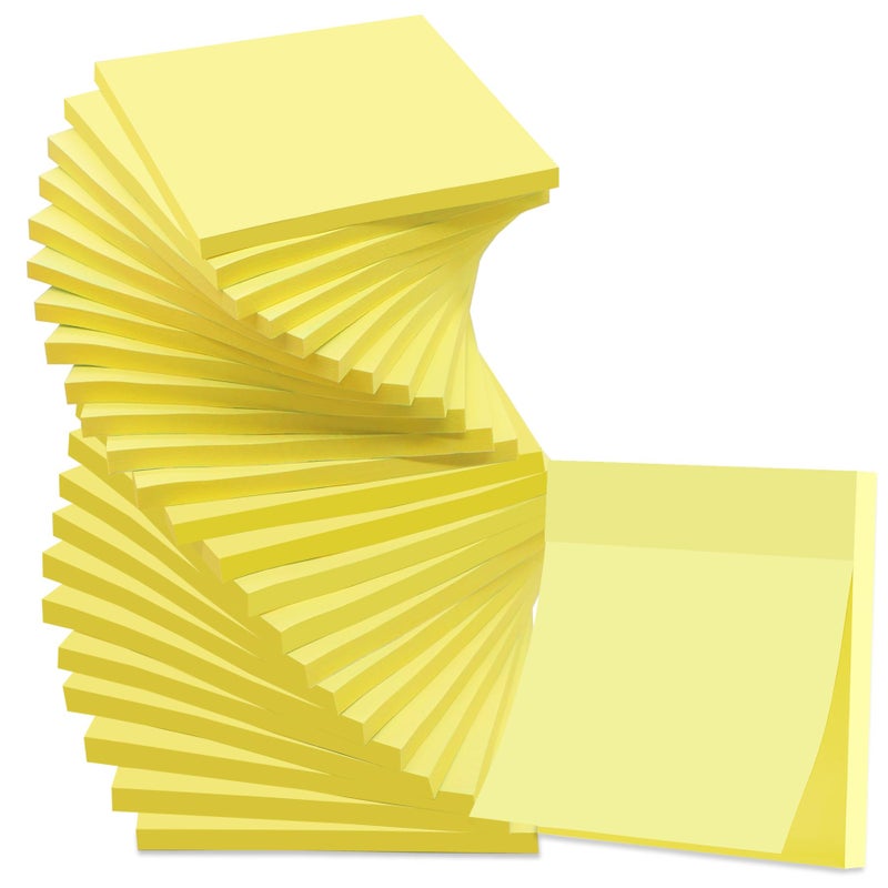 HCTBN 24 Pack Sticky Notes 3x3 in Yellow Sticky Pads Clean Removal Recyclable SelfStick Pads Easy to Post for Home Office Notebook - Image 2