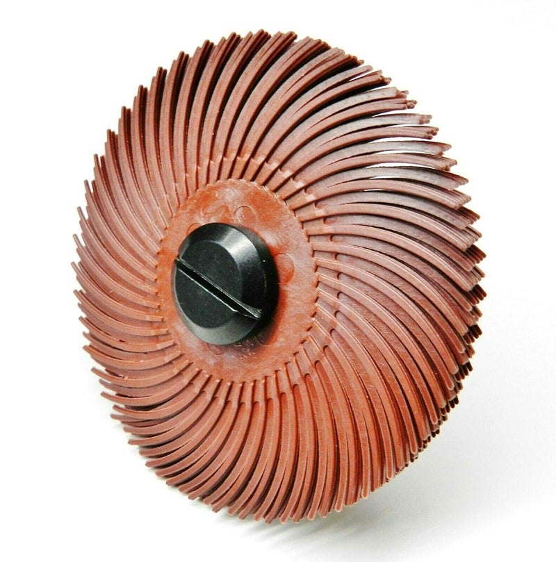JTS 3M Radial Bristle Disc 3" Red 220 Grit with 1/4" Mandrel 6 Brushes and Arbor Set by Jets - Image 1