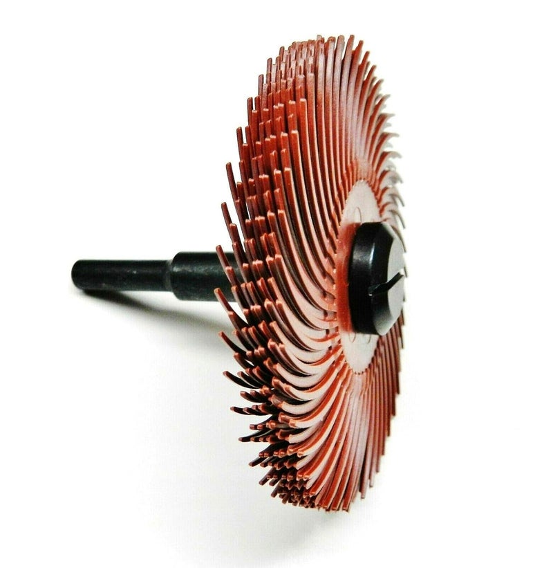 JTS 3M Radial Bristle Disc 3" Red 220 Grit with 1/4" Mandrel 6 Brushes and Arbor Set by Jets - Image 3