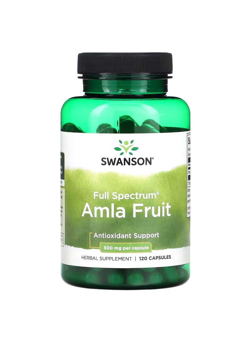SWANSON Amla Fruit Herbal Supplement Antioxidant Support - 500 mg 120 Capsules
